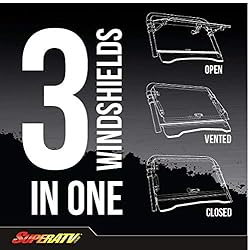 SuperATV Scratch Resistant Flip Up Windshield for
