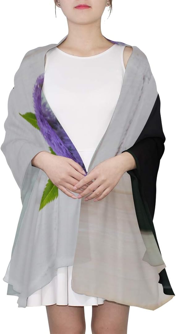 Download Silk Feeling Scarf For Women Lightweight Black Coffee Mug Mockup Blue Ageratum Scarf Shawl ...