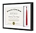 Americanflat Black Tassel Frame - Display 8.5x11 Diplomas - Display Standard Sized Tassel - Shadow Box, 1.5 Inches Deep
