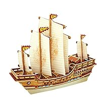 Robotime 3D Wooden Jigsaw Puzzle DIY Woodcraft Model Educational Toys Ancient Ship Zheng He BA401S