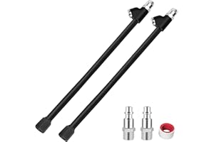 GODESON Air Chuck,12 inch Air Chucks for Tires,2-Way Connection Dual Head Tire Chuck Quick Connect,1/4" FNPT Air Straight Tire Inflator Nozzle, Air Compressor Attachments for Dually Tires (Pack of 2)