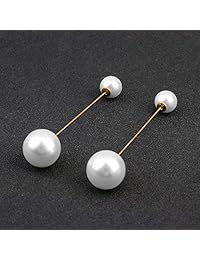 ASHMITA - 6 pares de broches de perlas sintéticas para mujer