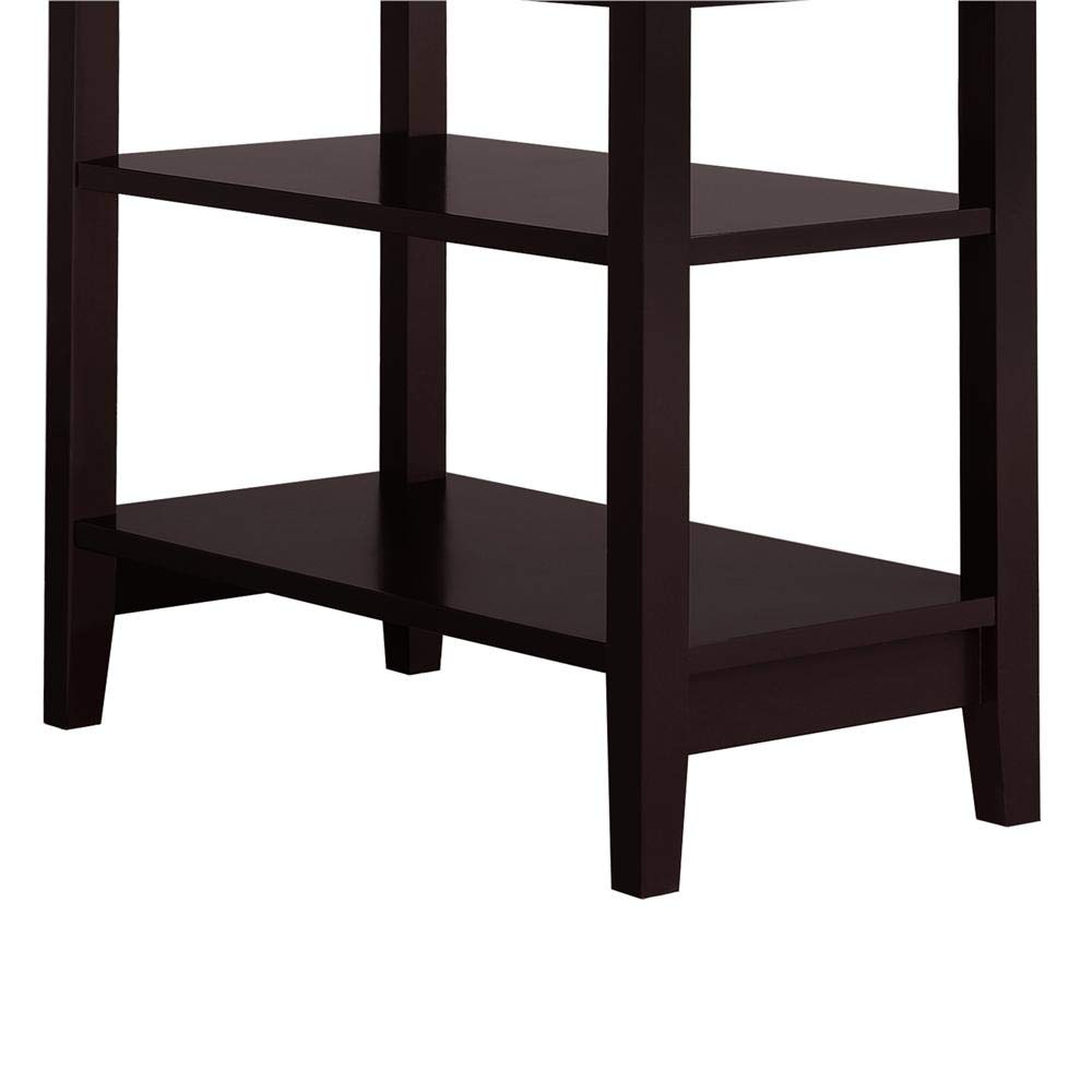 Sofa Side End Table For Bedroom Espresso Yaheetech 3 Tier Nightstand Bedside Table With Double Shelves 1 Drawer Nightstands