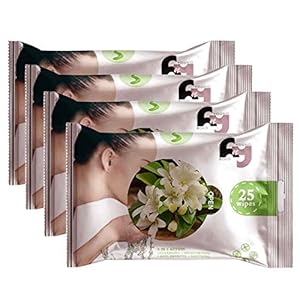 Boldnyoung Refreshing Wet Wipes, jasmine flavor (Pack of 4) count of wipes 100