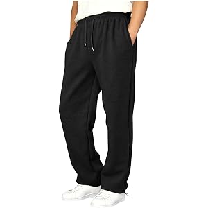 Mkdisnta Boys Sweatpants High Waisted Wide Leg Baggy Sweat Pants Comfy Athletic Joggers Workout Sport Gym Clothes