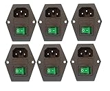 YXQ 3Pin IEC320 C14 Inlet Module Plug 5A Fuse Green