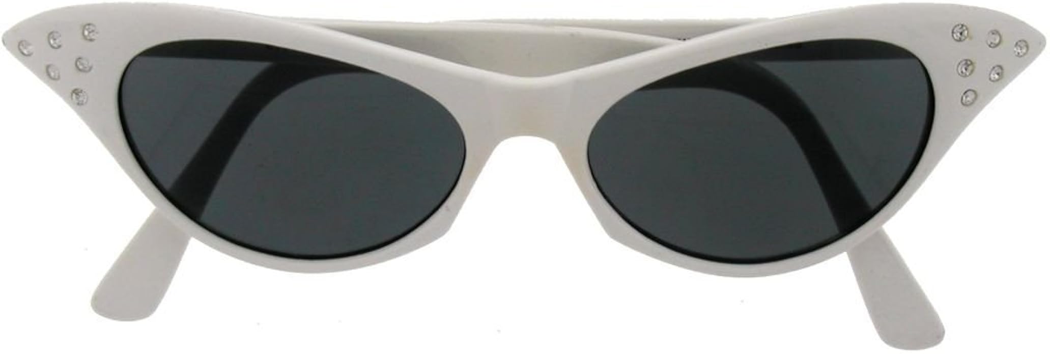 white sunglasses with rhinestones