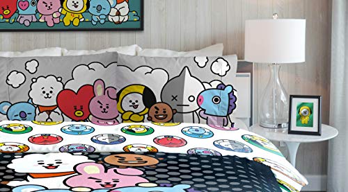 Jay Franco BT21 Line Friends Plüschdecke 117x152 Cm – Weiche Fleecedecke Für Kinder | Kuscheldecke Für Couch, Bett & Reisen