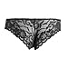FEESHOW Sexy Men's Lace Briefs Sissy Pouch Underwear Crossdress Panties Lingerie Black X-Large (Waistline 29.0-46.0