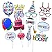 Birthday Photo Booth Props - Fully Assembled, No DIY Required Birthday Party Masks - Colorful and Durable Birthday Party Photobooth Props - Blend of Hats, Glasses, Mustaches, Lips (18 pcs)