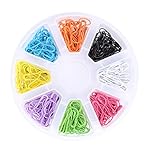 Heirtronic 200 Pieces Multi-colored Bulb Pins Calabash Pin Gourd Pins Safety Pins with Stoage Case for Clothing Crafting and DIY Project, 8 Colors