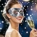 TecUnite 14 Pieces Unisex Retro Half Masquerade Masks Face Mask Venetian Mask for Fancy Dress Costume Party (silver)