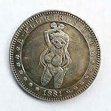 NiuChong One-Dol Carved Key Chain Birthday Gifts - 1881 Morgan Dollar Hobo Nickel Coin Handmade Coin - Sexy Girl Nickel Funny Crafts -Creative Funny Coins Love it