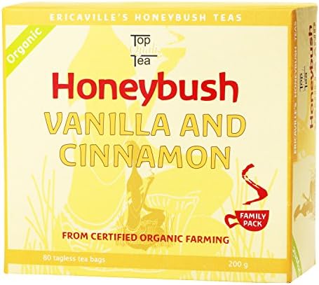 Honeybush and Vanilla Cinnamon Tea by TopQualiTea | 80 Tea Bags Premium 250g, Rich in Antioxidants & Caffeine Free, Gluten Free, Organic. Herbal Tea with Unique Gourmet Taste