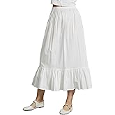 BEAUZSUZSANA Women 100% Cotton Half Slip Dress for Under Dresses Long Underskirt Non Cling