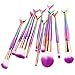 Beauty Cosmetic Tools, UPLOTER 10pcs Mermaid Makeup Brush Set Synthetic Foundation Blending Blush Eyeliner Face Powder Brush Makeup Brush Kit