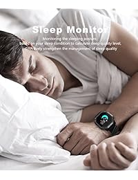 UsHigh   Reloj deportivo inteligente con Bluetooth, multifuncional, unisex, rastreador de actividad, presión arterial, frecuencia cardíaca, monitor de sueño, podómetro, contador de calorías, pulsera de fitness impermeable
