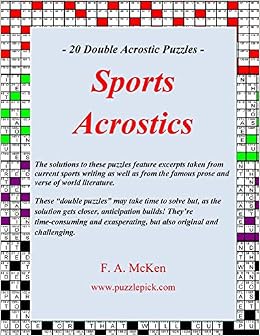 Sports Acrostics Mcken F A 9781727799545 Amazon Com Books
