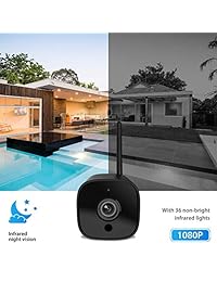 Cámara de seguridad para exteriores, 1080p IP Cam 2.4G Sistema inalámbrico de vigilancia de visión nocturna a prueba de agua con audio bidireccional, detección de movimiento, alerta de actividad, alarma disuasiva - iOS, aplicación para Android