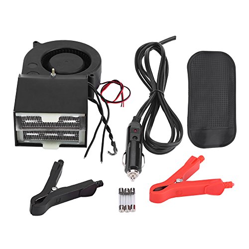 Keenso Portable Car Heater, Fast Heating Defrost Defogger 12V Adjustable Cigarette LighterCooling Fan 2 Wide Outlet Plug in Cigarette Lighter