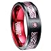 Nuncad Red Tungsten Carbide Wedding Band Ring for Men 8mm Celtic Dragon Red Carbon Fiber Size 7 to 12