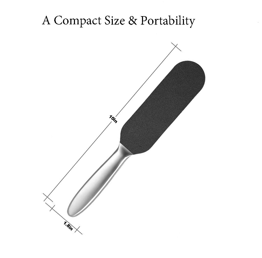 Colossal Rasp Foot File and Callus Remover With Replaceable Paddle, Metal Foot Care Pedicure to Remove Hard Skin, Coarse/Fine Double Side Reusable Pads, Premium Grade Stainless Steel Feet Scrubber : Beauty