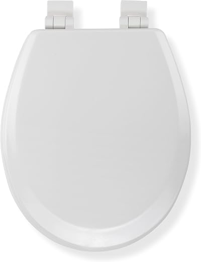 Croydex Carron Wooden Soft Close Toilet Seat White Oval Adjustable Hinges