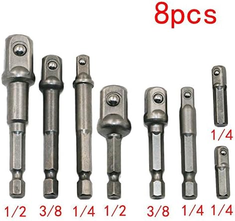 8 Pcs SDS Plus Socket Adapter/Extension Set ,Toweryu Impact Socket Driver Set 3/8'' 1/2'' 1/4''