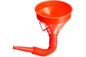 VIP Home Essentials Engine Oil, Fluids, Gasoline, Liquids, Kerosene Economy Funnel with Flexible Spout Extension - Red