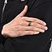 King Will GEM 8mm Mens Black Tungsten Carbide Wedding Ring Gold Plated Grooved Line Cubic Zircon Inlay