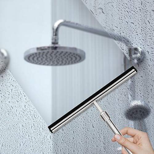 Grand Fusion Shower Squeegee with Long Handle for Glass Doors, Tile