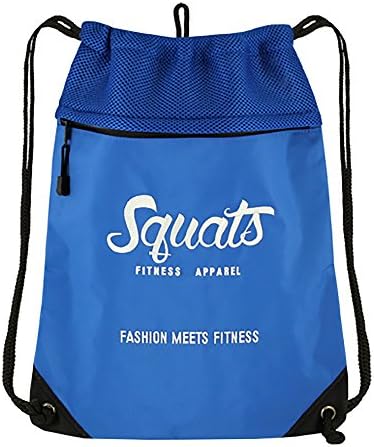 Cinch Sack Gym Bag / Backpack Cinch Bag with Mesh back for Sports / Fitness (Sky Blue)