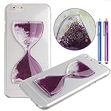 iPhone 6 Case, iPhone 6s Hard Back Case, ACO-UINT Crystal Creative Design Liquid Hourglass PC Hard Case Skin Cover for Apple iPhone 6 4.7 Inch with Two Stylus Pens/2 Screen Protector/ACO-UINT Microfiber Cleaning Cloth Included (hourglass - purple)