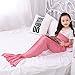 Roluck Mermaid Tail Blanket Handmade Warm Keeper Autumn Winter Blanket for Girls (Pink)