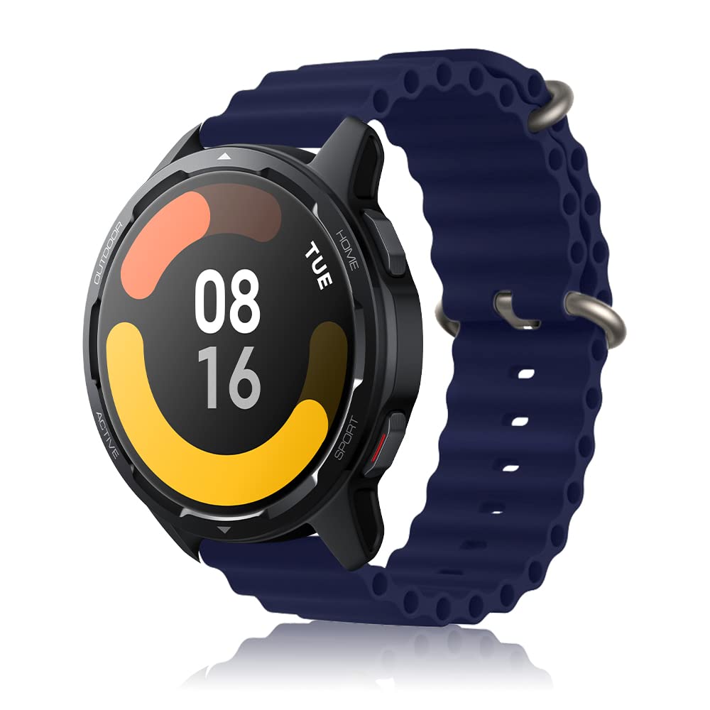 Niboow 22mm Strap for Xiaomi Redmi Watch 5 Active/Redmi Watch 5 Lite/Watch 2 Pro/Watch S1, Sport Soft Silicone Watch Bands for Huawei Watch GT 5 46mm/GT 5 Pro 46mm/GT 4 46mm/Watch 4/Watch 4 Pro - Blue