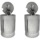 KATOOL 2 Pcs Floor Anchor Pot Auto Frame Machines and Pulling Posts Anchoring Pot 3.5 in Diameter 4.5 in Sleeve Height