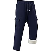 Gihuo Men's Fleece Pants Winter Sherpa Lined Sweatpants Thick Joggers Pants