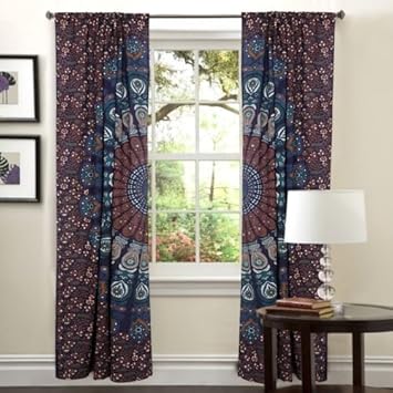 Buy Heyrumbh Handicrafts Indian Urban Peacock Mandala Curtains