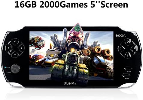 Handheld Game Consoles,16GB 5 Inch Screen 2000 Classic Game, Support Video &amp; Music Playing, Built-in 3M Camera, in 1 USB Charge, Birthday and New Year’s Best Gift for Kids (Black)