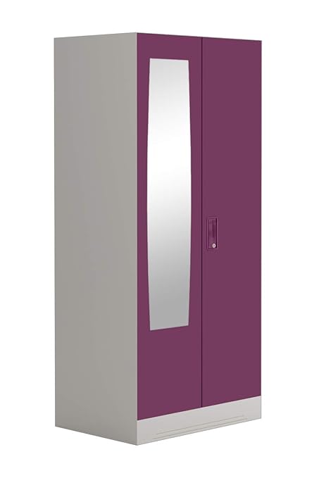 Godrej Interio Slimline 2 Door Steel Almirah Mirror In Purple