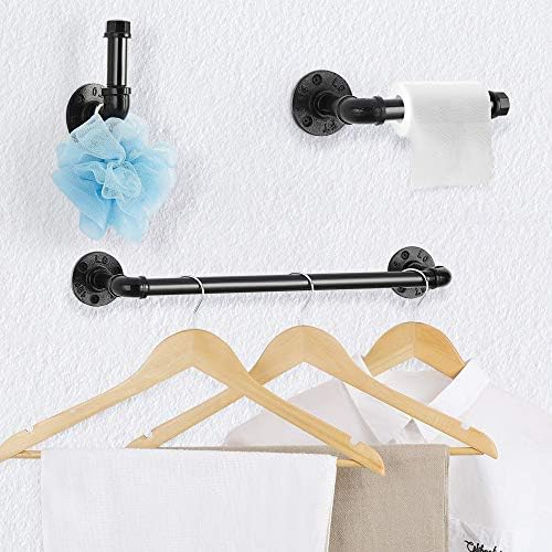 Industrial Pipe 4 Pieces Set Wall Mounted Bathroom Pipe Fixtures