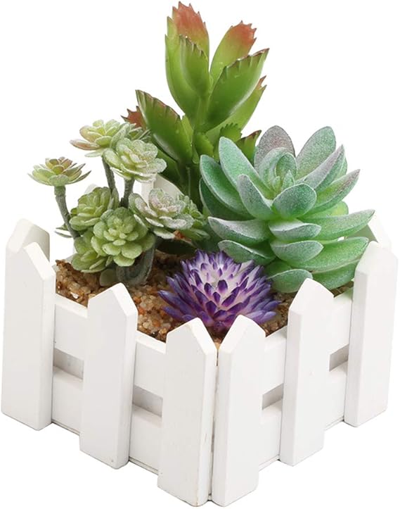 Set 4 Piantine Grasse Finte In Vaso, Plastica, Per Decorazione Casa E Ufficio, Interno/esterno