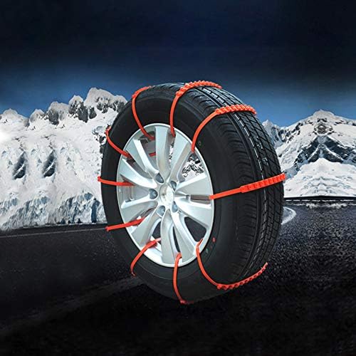 soyond Snow Chains Car Anti Slip Tire Chains Adjustable Anti-Skid Chains Car Tire Snow Chains (Set of 10 Tire Width from 7.2-8.4'')