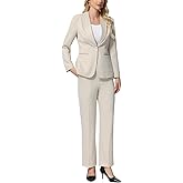 Lamgool Women's 2 Piece Suits Business Blazer Pants Set Peak Lapel One Button Professional Work Office Outfits