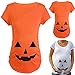 Qiaonai Tops for Pregnant Woman Pumpkin Carved Face Halloween Printed Maternity Clothes Tee Shirt Pregnancy Clothes