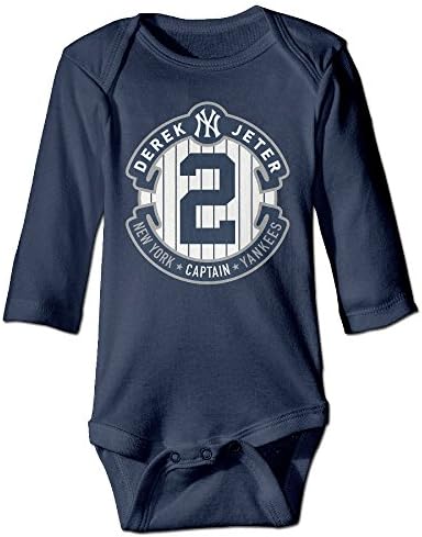 ElishaJ Derek #2 Player Jeter Babys Unisex Long Sleeve Bodysuit Onesie Navy