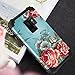 LONTECT Compatible Galaxy S9 Case Floral 3 in 1 Heavy Duty Hybrid Sturdy High Impact Shockproof Protective Cover Case for Samsung Galaxy S9 - Teal/Red Flower
