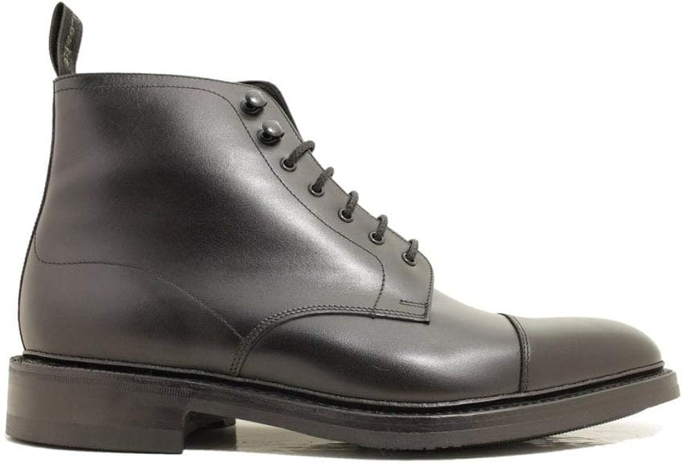 Loake Roehampton Black Calf Leather Mens Toe Cap Derby Boots 6 UK