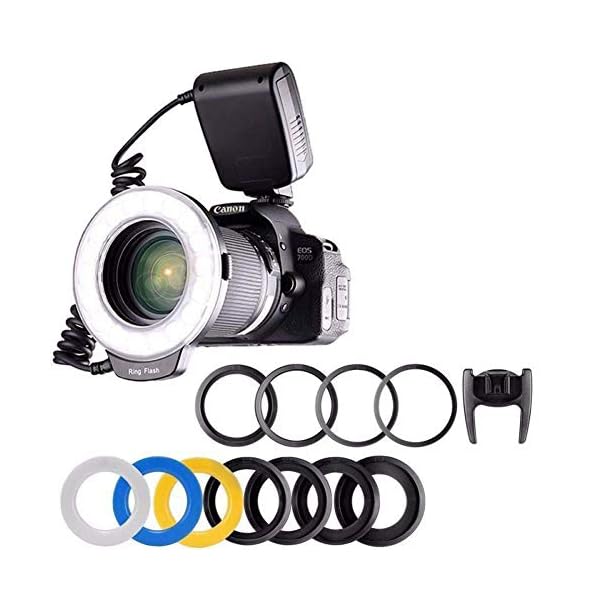 HAOXUAN Kamera-Ringlicht RF-550 Mit 48 Makro-LED-Ringblitzen, Geeignet Für Sony-, Nikon-, Canon-, Olympus-, DSLR…