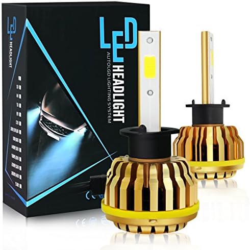 Treedeng H1 LED Headlight Bulbs, Extremely Bright COB LED Chip, 60W 7200LM 6000K, Turbo Heat Dissipation, 2 Year Warranty